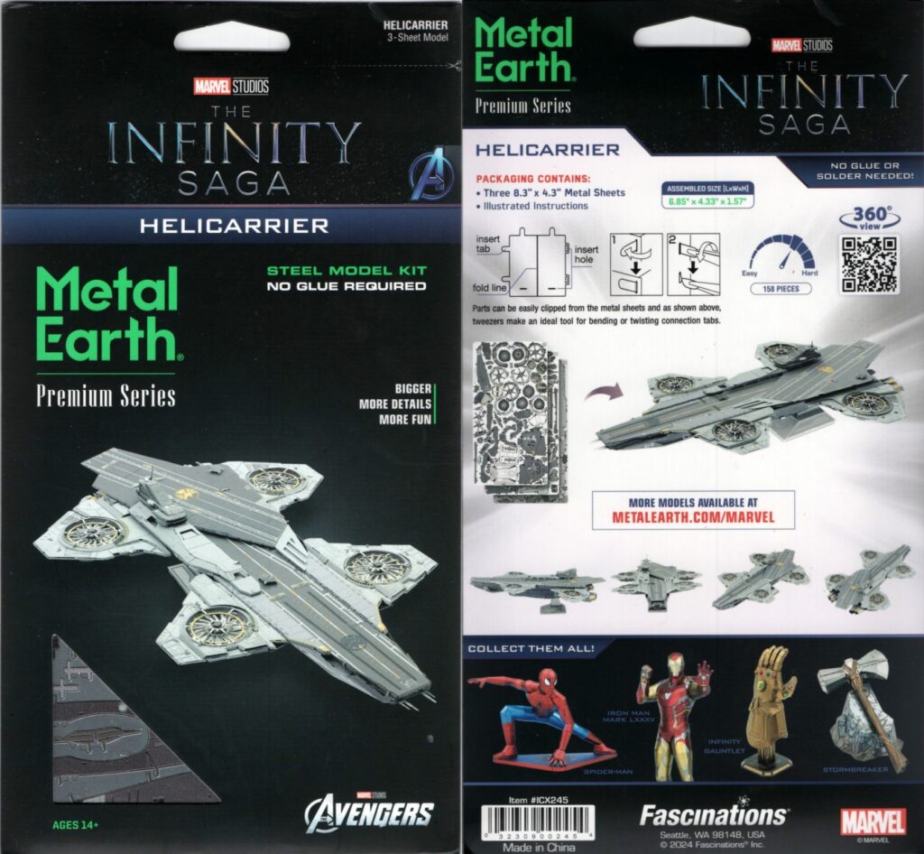 Avengers The Infinity Saga Helicarrier Metal Earth ICONX 3D Steel Model ...