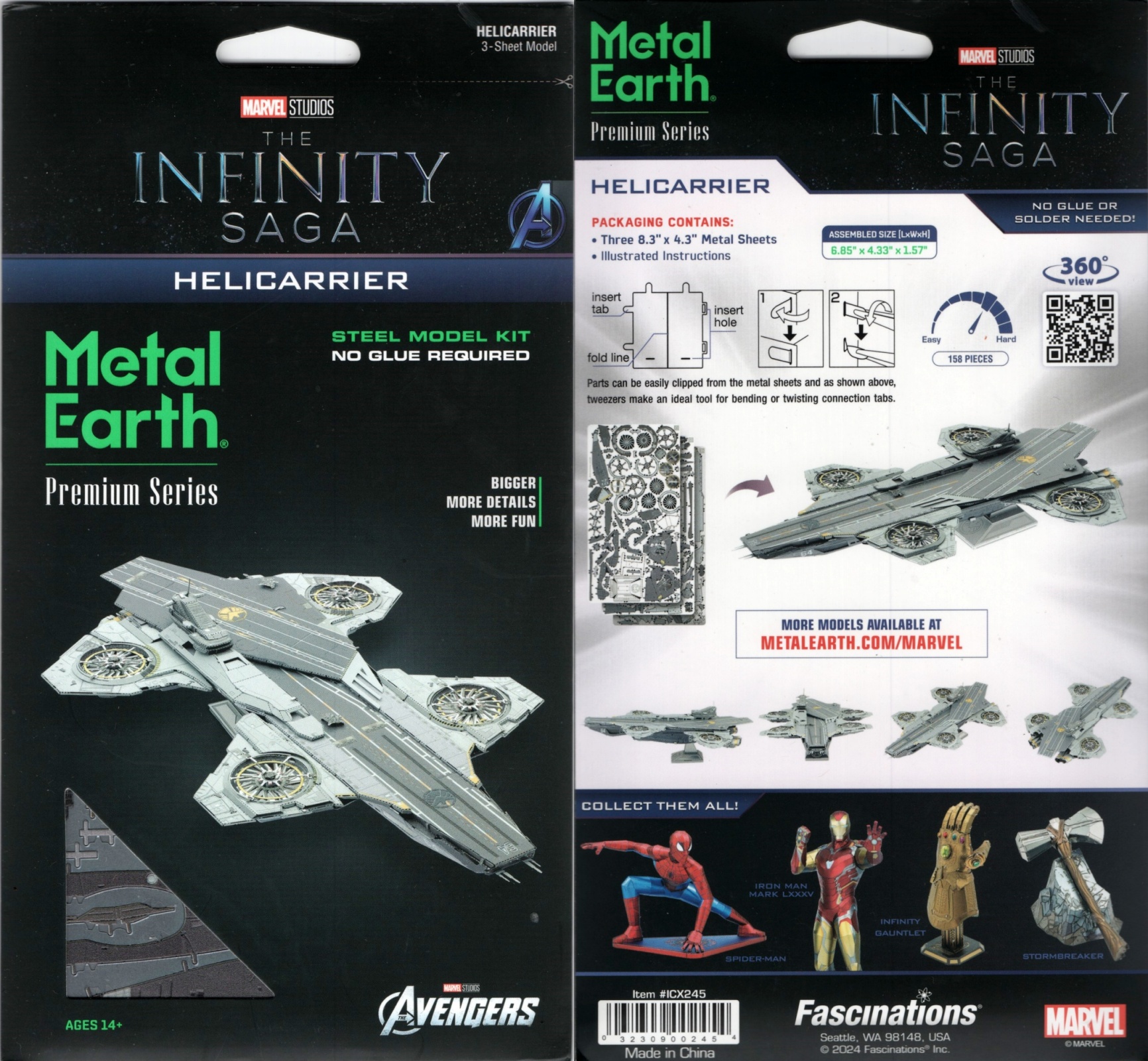 Avengers The Infinity Saga Helicarrier Metal Earth ICONX 3D Steel