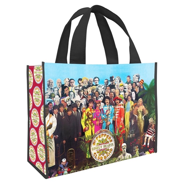 The Beatles Sgt Pepper’s Album Cover Large Recycled Shopper Tote Bag | Starbase Atlanta