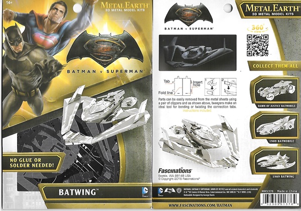 Batman V Superman Movie Batwing Metal Earth 3-D Laser Cut Steel Model Kit
