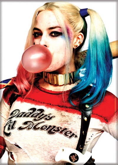 Suicide Squad Movie Harley Quinn Blowing A Bubble Refrigerator Magnet