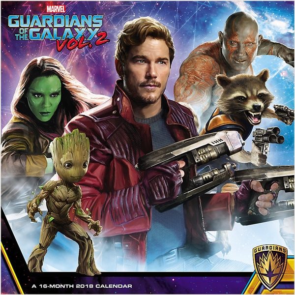 Guardians Of The Galaxy Vol 2 Movie 16 Month 2018 Wall Calendar Marvel