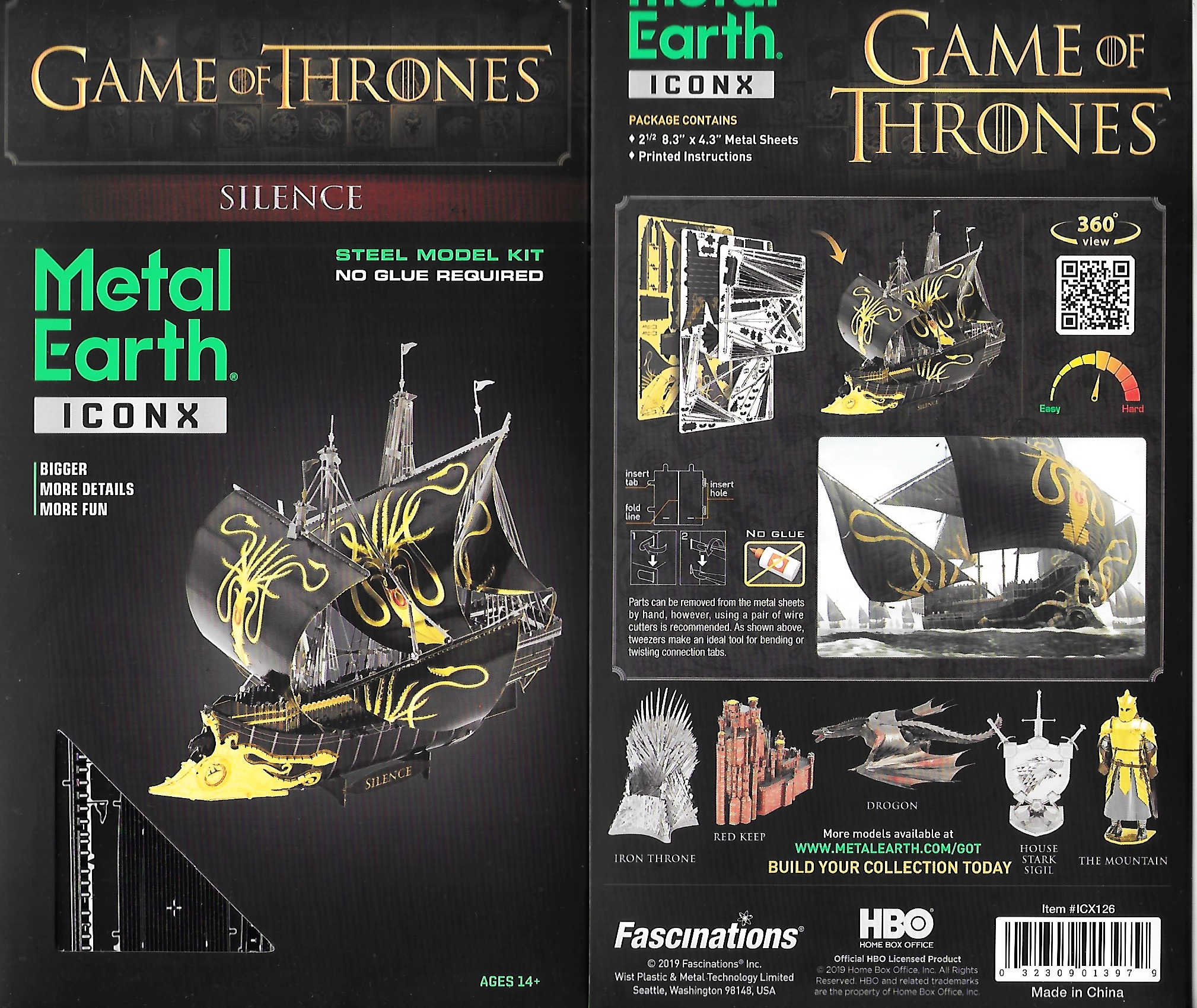 Fascinations ICONX Metal Earth Game of Thrones SILENCE 3D Steel Metal Model Kit 