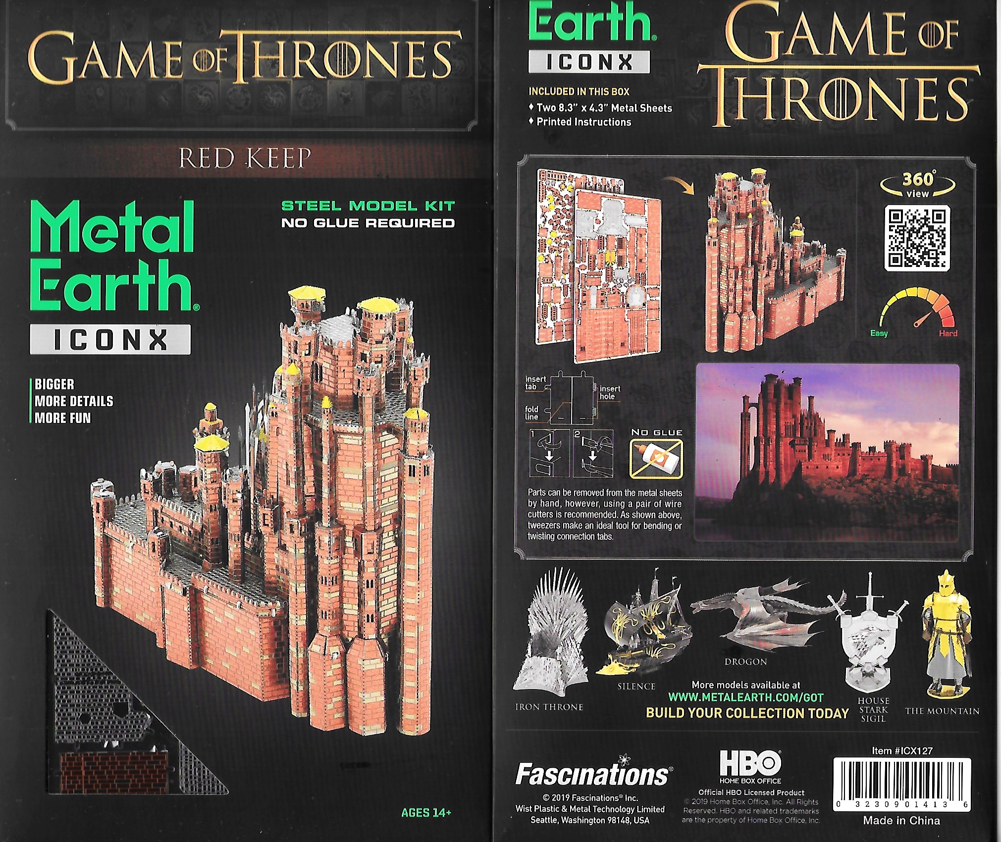 Game of Thrones Red Keep Castle Metal Earth ICONX 3D Steel Model