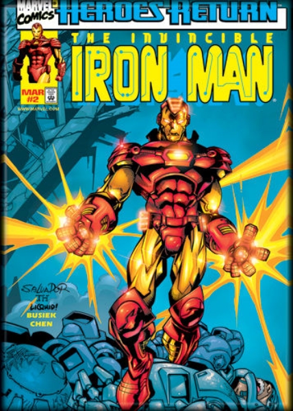 Marvel Comics Iron Man Flying In Blue Sky Comic Art Refrigerator Magnet UNUSED 