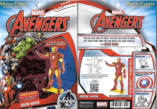 Marvel Avengers Metal Earth 3D Laser Cut Miniature Model Metal Kit Tho Iron Man 