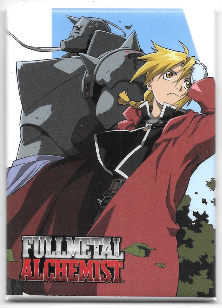 FullMetal Alchemist Anime Edward and Alphonse on White Refrigerator Magnet  NEW