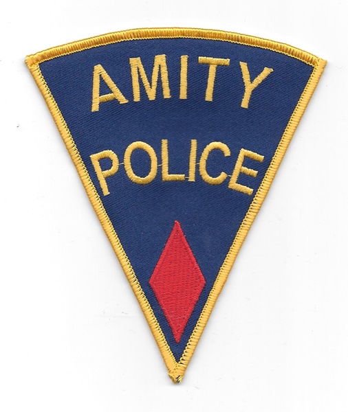Jaws Movie Amity Police Logo Embroidered Shoulder Patch Red