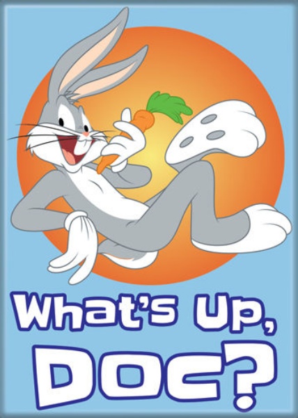Bugs Bunny & Marvin Martian Fridge Magnet - 2x3 Saturday Morning Cartoon Retro Art