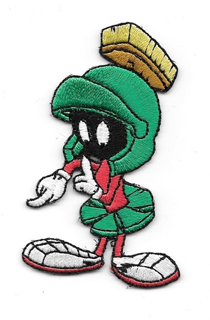 Marvin The Martian Cartoon Character Head Embroidered Iron On Patch 