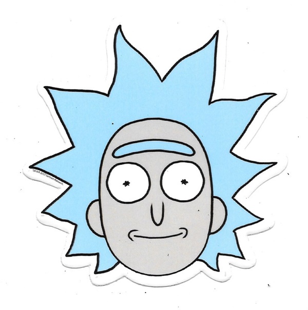 Rick and Morty Animated TV Series Tiny Rick Face Peel Off Image Sticker ...