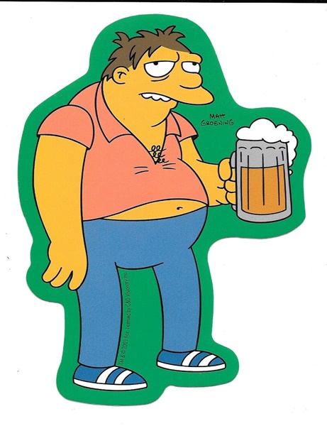 The Simpsons TV Series Drunk Barney Burrrp Vinyl Sticker Decal 2001 NEW UNUSED 