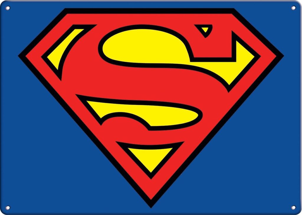 Superman “S” Chest Logo DC Comics Metal Sign 8.25 x 11.5 NEW UNUSED ...
