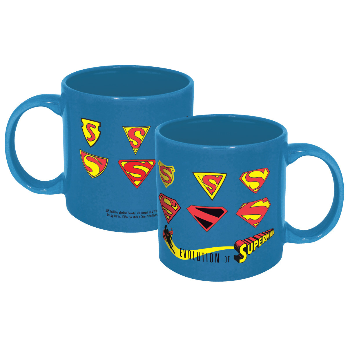 DC Comics Superman S Chest Logo Evolution 20 oz Ceramic Coffee Mug