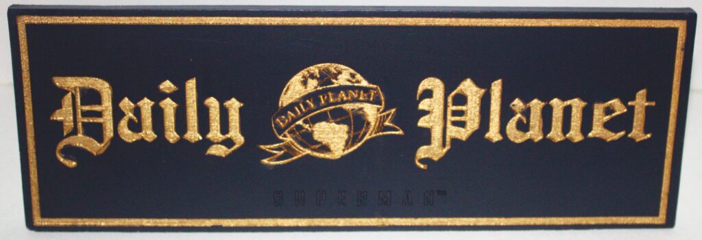 DC Comics Superman Daily Planet Name & Logo Debossed Desk Sign NEW ...