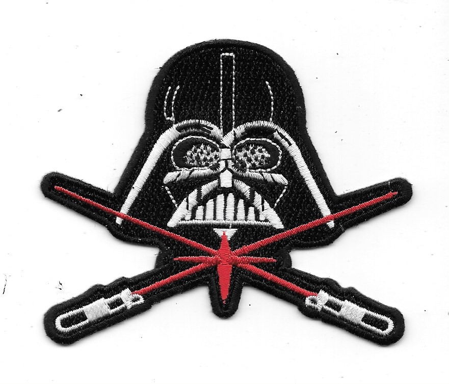 Star Wars Darth Vader Mask Above Crossed Lightsabers Embroidered