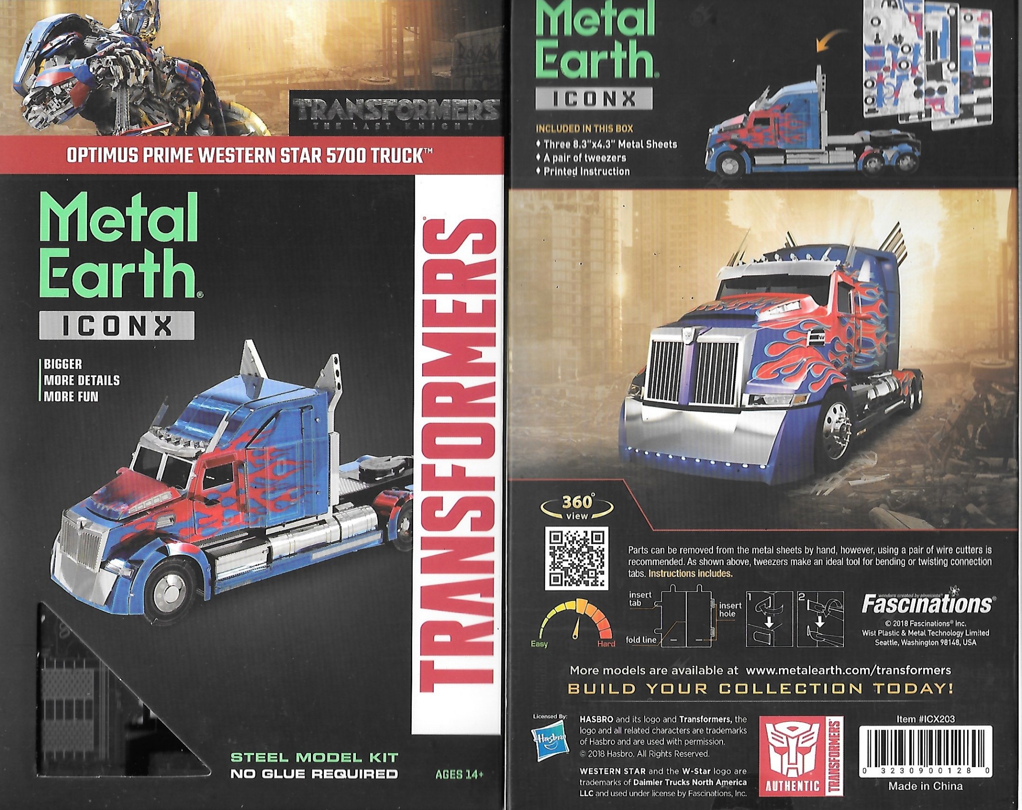 Fascinations ICONX Transformers Optimus Prime Western Star 5700 Truck 3d Metal for sale online 