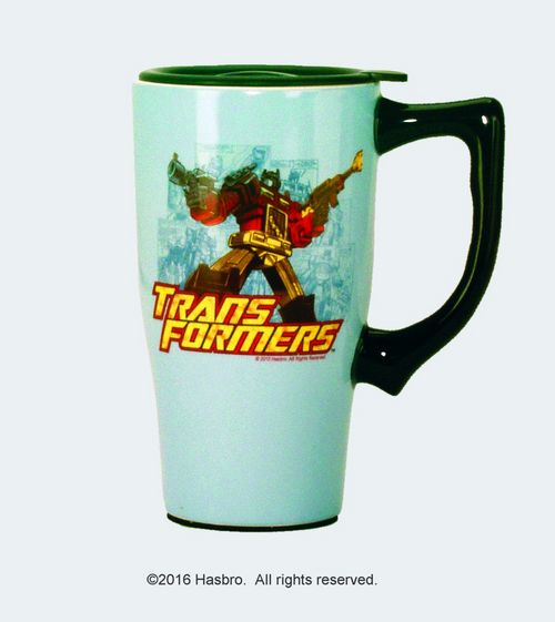 Hasbro Transformers Optimus Prime Action Movie Logo Ceramic  Blue Coffee Mug 