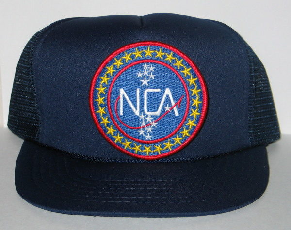 2001: A Space Odyssey NCA Logo Patch on a Blue Baseball Cap Hat