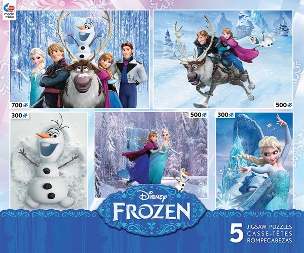 Walt Disney Frozen Animated Movie Five Different Jigsaw Puzzles in